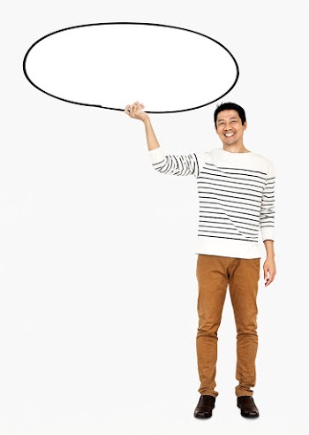 Cheerful man holding a blank white board | Free stock psd mockup - 491054