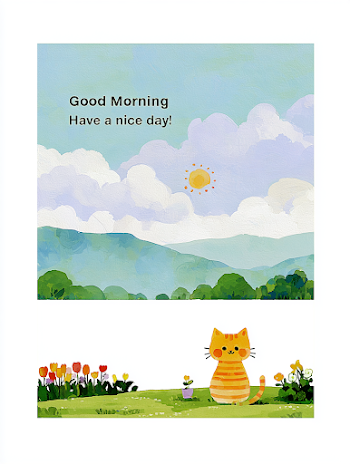 Cheerful Morning Greeting Illustration