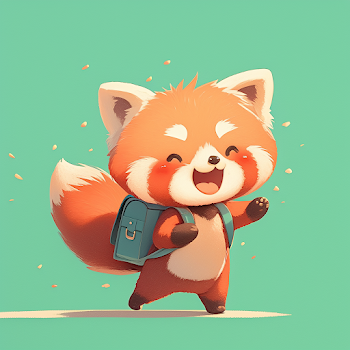 Cheerful Red Panda Character Illustration
