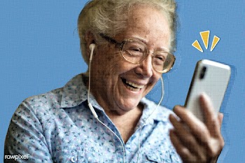 Cheerful senior woman making a video call during coronavirus quarantin.. | Free  illustration - 2315889