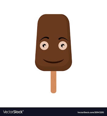 Cheerful smiley in the form of chocolate ice cream vector image