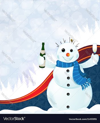 Cheerful snowman vector image