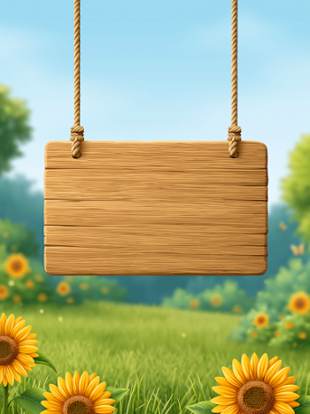 Cheerful Spring Festival Background with Sunflowers