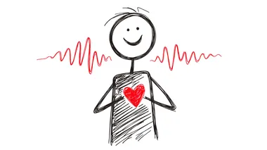 Cheerful Stick Figure Expressing Love Cheerful Stick Figure Expressing Love