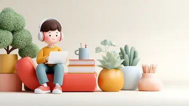 Cheerful Thai Boy Learning Online in a Colorful Room Cheerful Thai Boy Learning Online in a Colorful Room