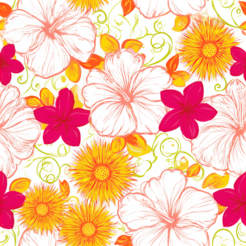 Cheerful Tropical Floral Pattern