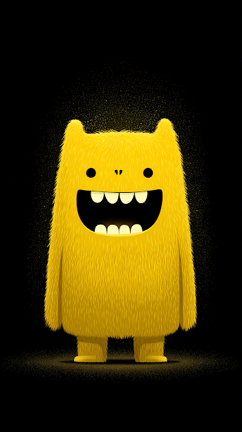 Cheerful Yellow Monster Character