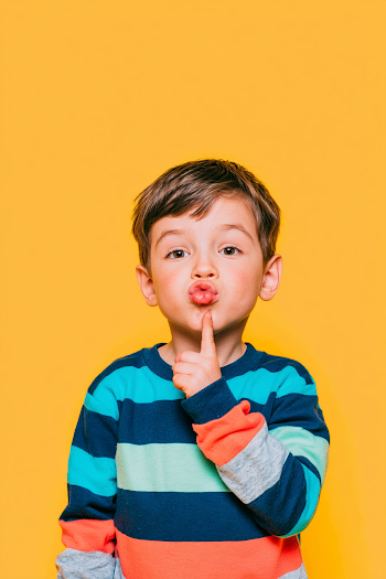 Cheerful Young Boy with Playful Expression