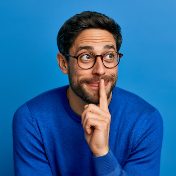Cheerful Young Man Whispering a Secret