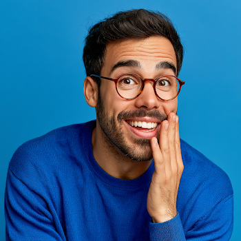 Cheerful Young Man Whispering a Secret