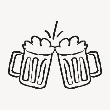 Cheering beer glasses sticker, alcoholic | Free PSD Illustration - rawpixel