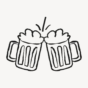 Cheering beer glasses sticker, alcoholic | Free Vector Illustration - rawpixel