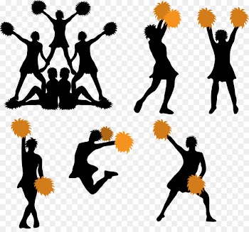 Cheerleading Pom-pom Silhouette - Vector silhouette cheerleader 