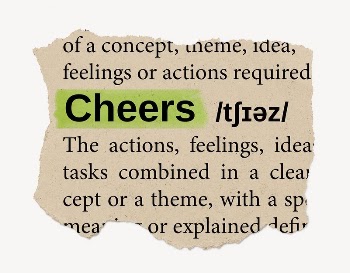 Cheers ripped dictionary, editable word | Free PSD - rawpixel