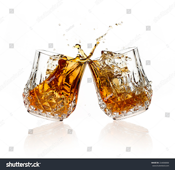Cheers Whiskey Toast Two Glasses Clicking Stock Photo (Edit Now ...