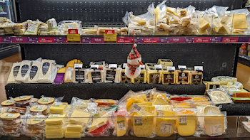 Cheese on supermarket shelves