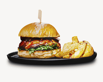 Cheeseburger & french fries collage | Free PSD - rawpixel