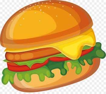 Cheeseburger Hamburger Fast food Veggie burger Clip art - Creative cartoon burger vector material 