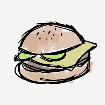 Cheeseburger meal doodle, illustration psd. | Free PSD - rawpixel