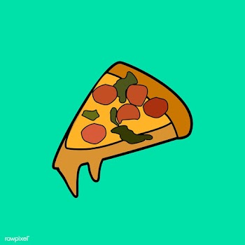 Cheesy pizza funky graphic illustration | Free stock vector - 429603