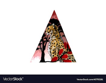 cheetah in savannah at sunset with wild red plant