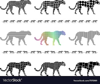 Cheetah Silhouette Set vector image