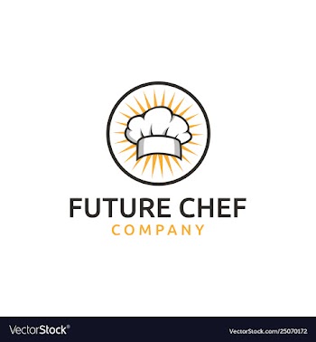 Chef hat headgear cook kitchener chef logo vector image