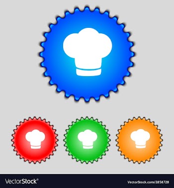 Chef hat sign icon Cooking symbol Cooks hat Set vector image