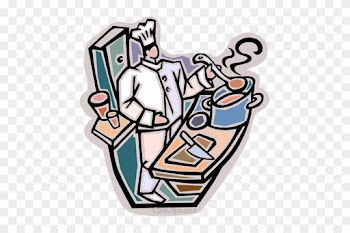 Chef Preparing For Dinner Rush Royalty Free Vector - Preparing Food Clipart