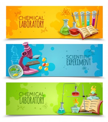 Chemical research laboratory equipment Free Vector