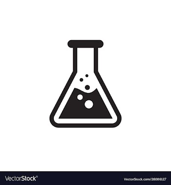 Chemistry flask black icon test tube concept sign vector image