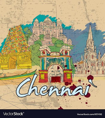 Chennai doodles vector image