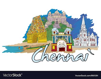 Chennai doodles vector image
