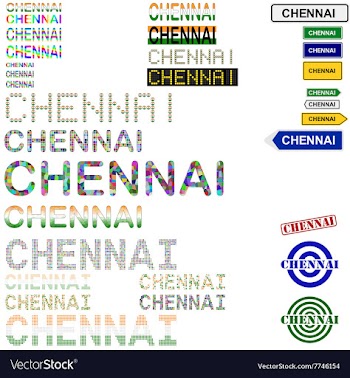 Chennai text design set vector image