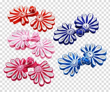 Cheongsam u76d8u6263 Button Clothing, Five colored chrysanthemum buttons transparent background PNG clipart