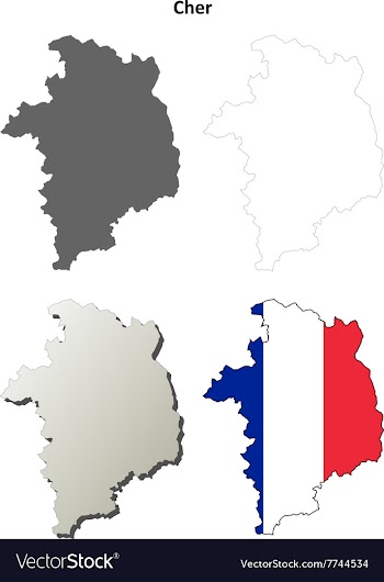 Cher Centre outline map set vector image