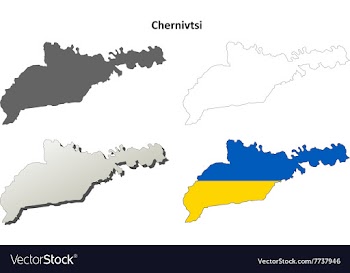 Chernivtsi blank outline map set vector image