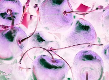 cherries on negative photography