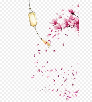 Cherry blossom Flower Cdr - Waving hand-painted lanterns peach blossom 