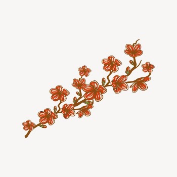 Cherry blossom sticker, botanical illustration | Free PSD - rawpixel