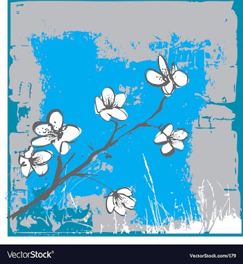Cherry blossom wall vector image