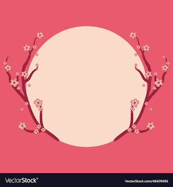 cherry blossoms with pink background design