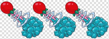 Cherry Bomb, three red rockets with green smoke illustration transparent background PNG clipart