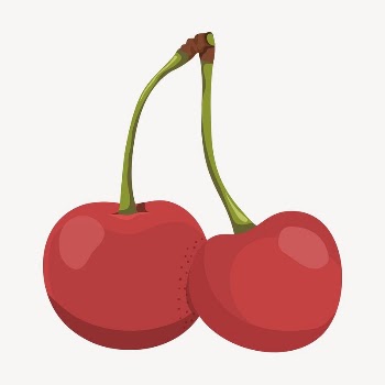 Cherry collage element, cute cartoon | Free Vector Illustration - rawpixel