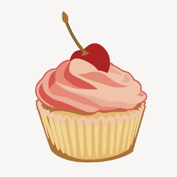 Cherry cupcake clipart, illustration vector. | Free Vector - rawpixel