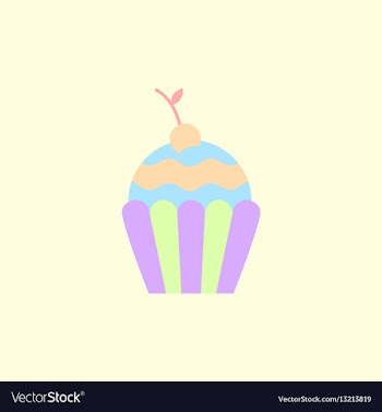 Cherry cupcake dessert vector image