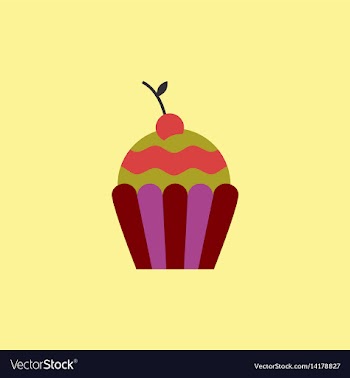 Cherry cupcake dessert vector image
