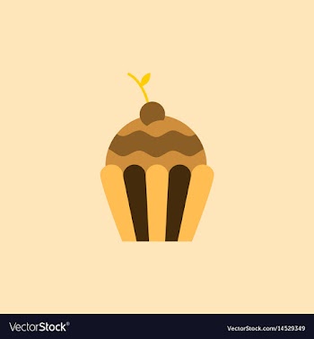 Cherry cupcake dessert vector image