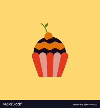 Cherry cupcake dessert vector image