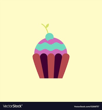 Cherry cupcake dessert vector image